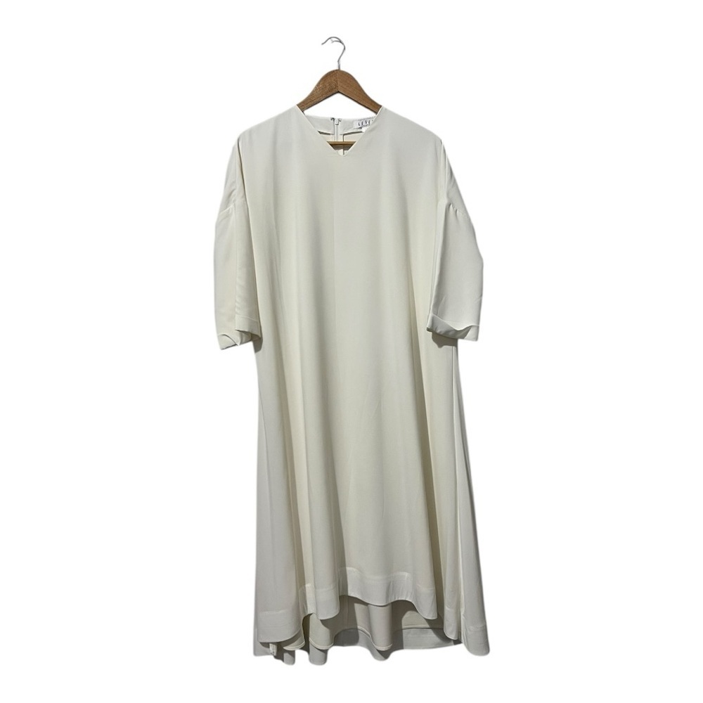 Level Collection Women's Cream Dress Size Large Oversize Bridal Wedding High Low